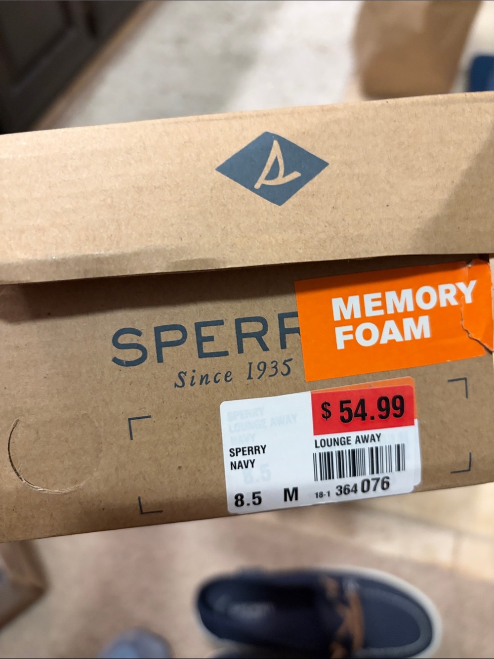 Sperry Navy Canvas Boat Shoes with Tan Laces - Picture 4 of 4